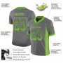Gray Neon Green-Navy Mesh Drift Fashion Football Jersey