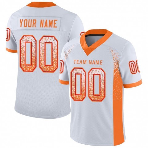 White Orange-Red Mesh Drift Fashion Football Jersey