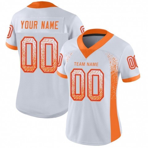 White Orange-Red Mesh Drift Fashion Football Jersey