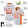 White Orange-Red Mesh Drift Fashion Football Jersey