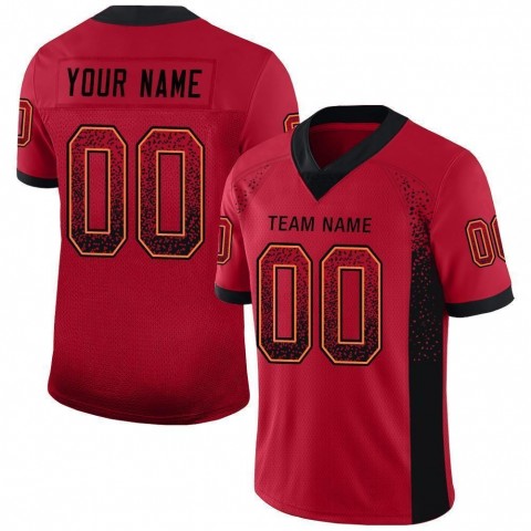 Red Black-Orange Mesh Drift Fashion Football Jersey