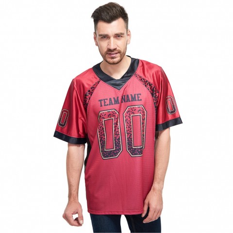 Red Black-Orange Mesh Drift Fashion Football Jersey