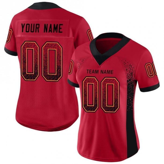 Red Black-Orange Mesh Drift Fashion Football Jersey