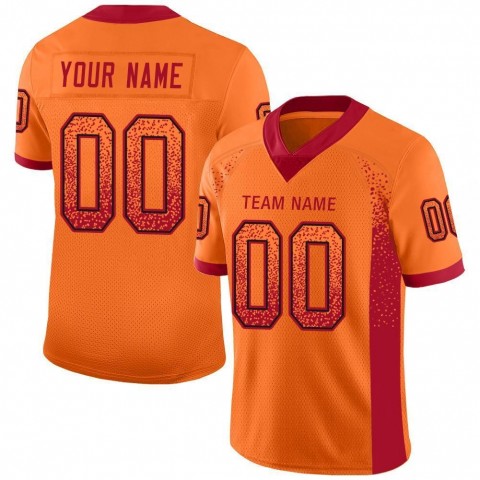 Orange Red-Black Mesh Drift Fashion Football Jersey