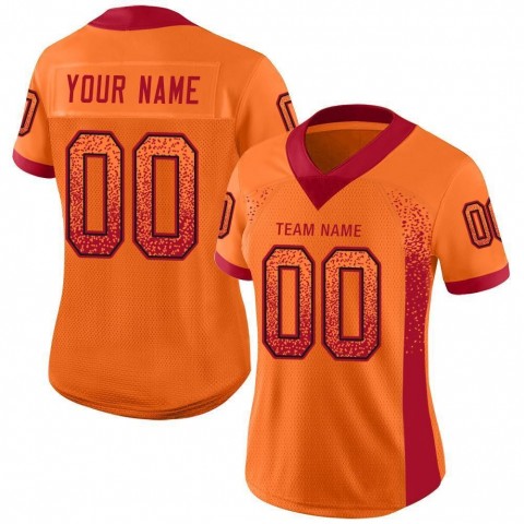 Orange Red-Black Mesh Drift Fashion Football Jersey