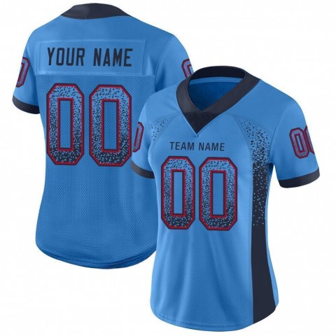 Powder Blue Navy-Red Mesh Drift Fashion Football Jersey