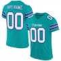 Aqua White-Purple Mesh Authentic Football Jersey