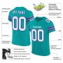 Aqua White-Purple Mesh Authentic Football Jersey
