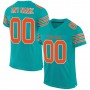 Aqua Orange-White Mesh Authentic Football Jersey
