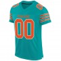 Aqua Orange-White Mesh Authentic Football Jersey
