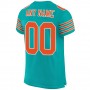 Aqua Orange-White Mesh Authentic Football Jersey