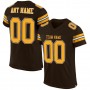 Brown Gold-White Mesh Authentic Football Jersey