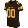 Brown Gold-White Mesh Authentic Football Jersey