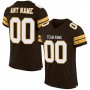 Brown White-Gold Mesh Authentic Football Jersey