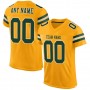 Gold Green-White Mesh Authentic Football Jersey