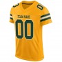 Gold Green-White Mesh Authentic Football Jersey