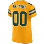 Gold Green-White Mesh Authentic Football Jersey