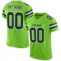 Neon Green Navy-White Mesh Authentic Football Jersey