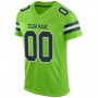 Neon Green Navy-White Mesh Authentic Football Jersey