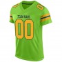 Neon Green Gold-Navy Mesh Authentic Football Jersey