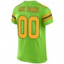 Neon Green Gold-Navy Mesh Authentic Football Jersey
