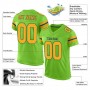 Neon Green Gold-Navy Mesh Authentic Football Jersey