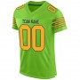 Neon Green Gold-Navy Mesh Authentic Football Jersey