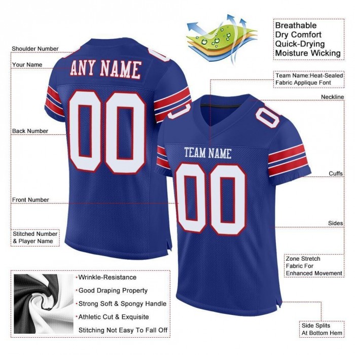 Royal White-Red Mesh Authentic Football Jersey