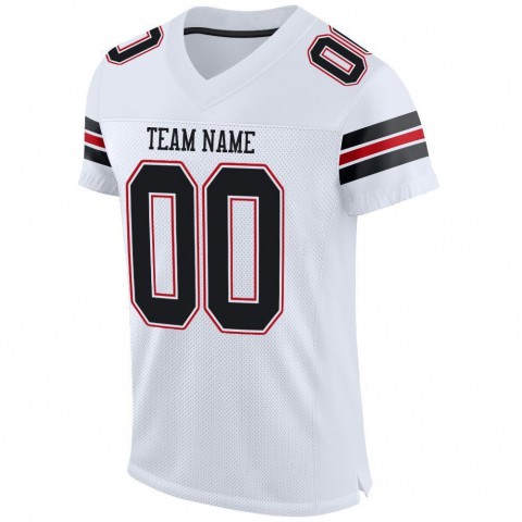 White Black-Red Mesh Authentic Football Jersey