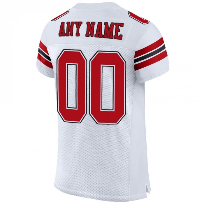 White Red-Black Mesh Authentic Football Jersey