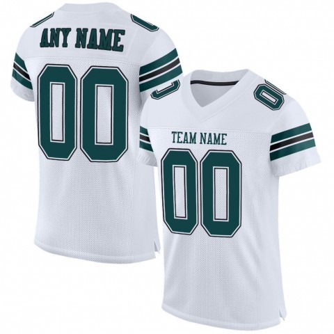 White Midnight Green-Black Mesh Authentic Football Jersey