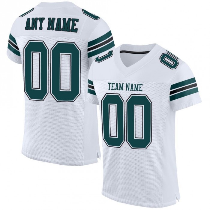 White Midnight Green-Black Mesh Authentic Football Jersey