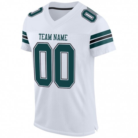 White Midnight Green-Black Mesh Authentic Football Jersey