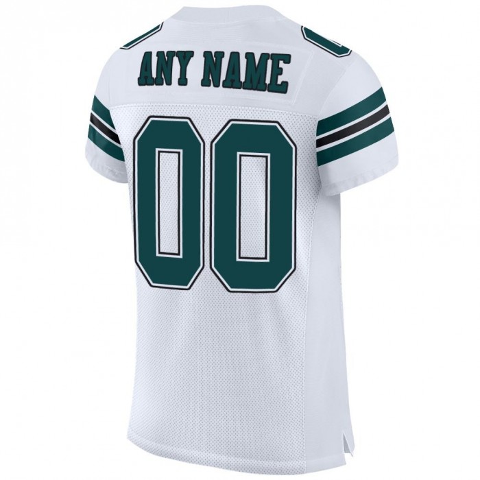 White Midnight Green-Black Mesh Authentic Football Jersey
