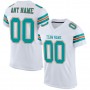 White Aqua-Orange Mesh Authentic Football Jersey