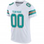 White Aqua-Orange Mesh Authentic Football Jersey