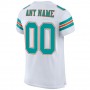 White Aqua-Orange Mesh Authentic Football Jersey