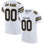 White Black-Old Gold Mesh Authentic Football Jersey