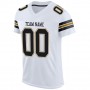 White Black-Old Gold Mesh Authentic Football Jersey