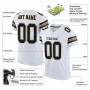 White Black-Old Gold Mesh Authentic Football Jersey