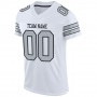 White Silver-Black Mesh Authentic Football Jersey