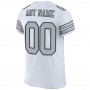 White Silver-Black Mesh Authentic Football Jersey
