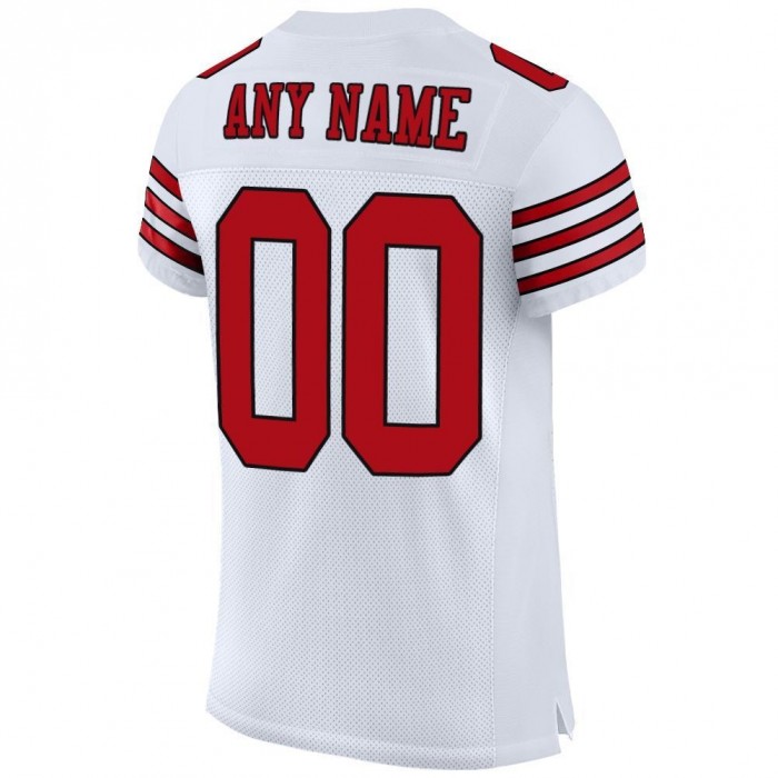 White Red-Black Mesh Authentic Football Jersey