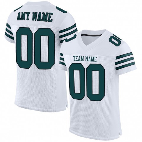 White Midnight Green-Black Mesh Authentic Football Jersey