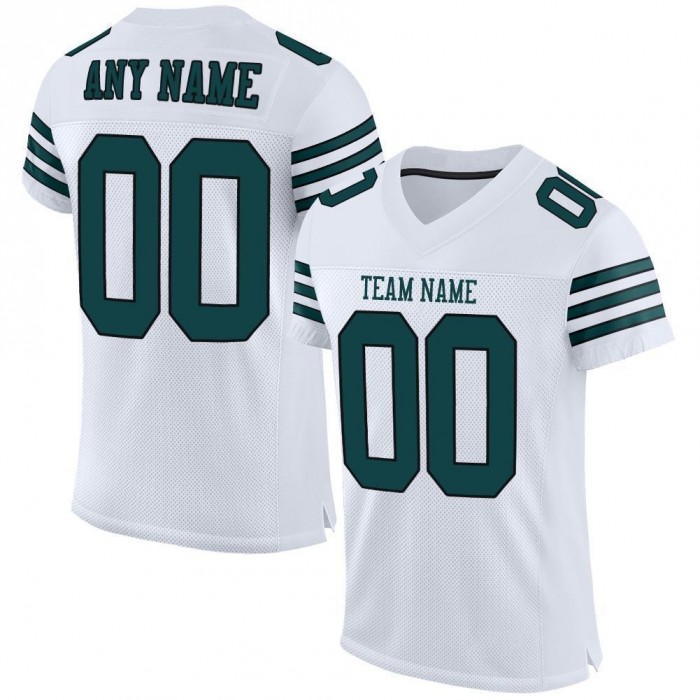 White Midnight Green-Black Mesh Authentic Football Jersey
