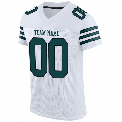 White Midnight Green-Black Mesh Authentic Football Jersey
