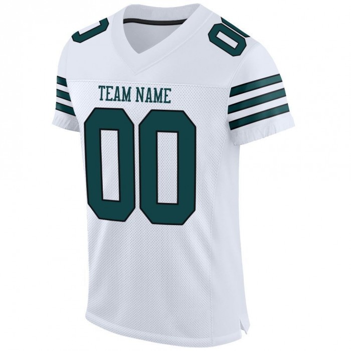 White Midnight Green-Black Mesh Authentic Football Jersey