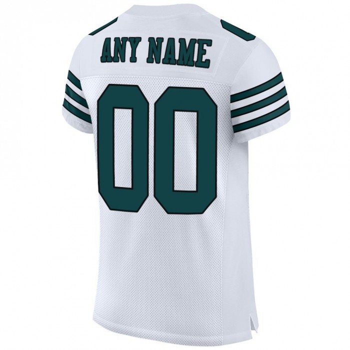 White Midnight Green-Black Mesh Authentic Football Jersey