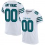 White Teal-Black Mesh Authentic Football Jersey