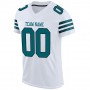 White Teal-Black Mesh Authentic Football Jersey